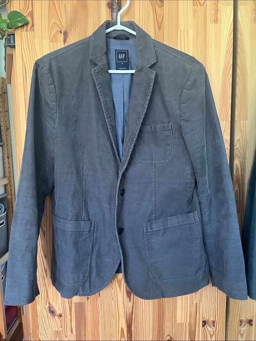 GAP Men's Charcoal Gray Corduroy Blazer Jacket (size S)